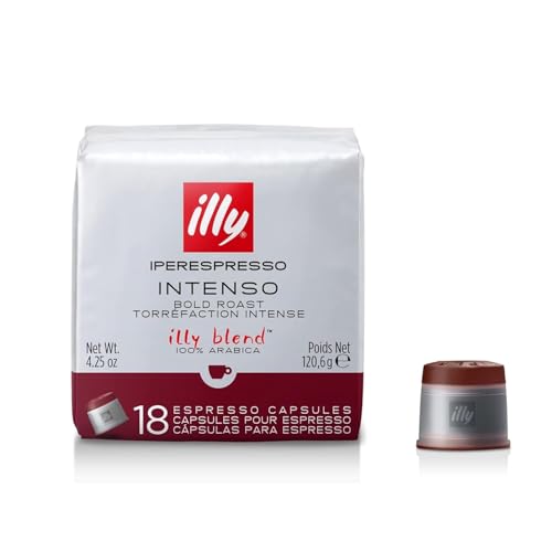 Image of illy Coffee IperEspresso Capsules, Intenso Dark Roast Coffee Pods, 100% Arabica, Premium Italian Blend, 18 Count, 1 Pack