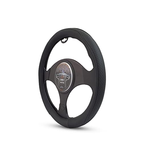 Image of CARMATE Car Steering Cover Super Grip 112 Compatible with Maruti S Cross - Medium Black