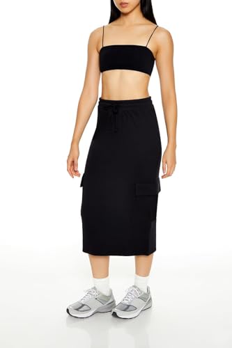 Forever 21 Women's Fleece Cargo Midi Skirt3