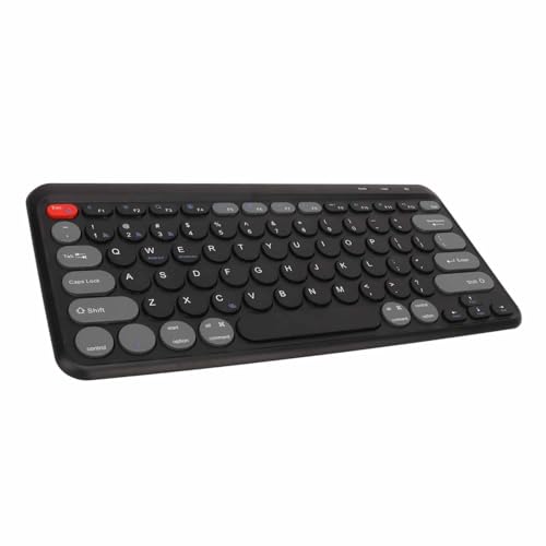 Clavier Bluetooth sans fil 2.4 Ghz pour ordinateur OS avec touches rondes Cuifati noir