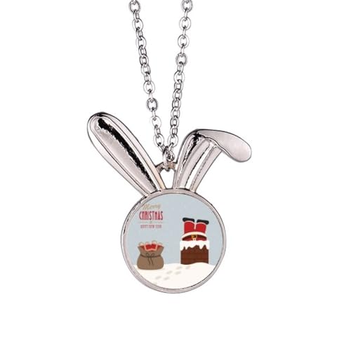 Collier lapin Père Noël et Nouvel An en chaîne élégante