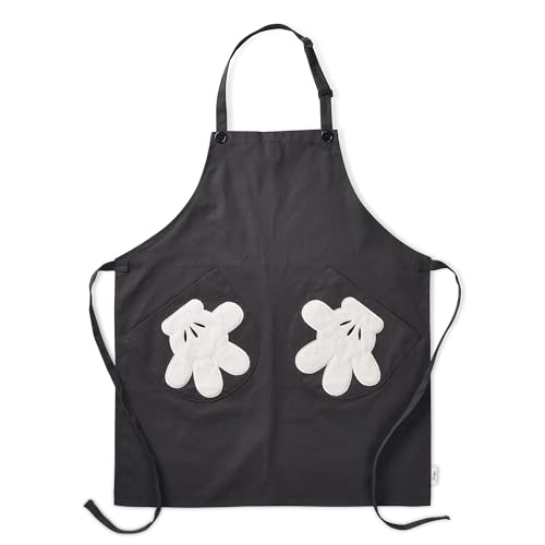Prestige Tablier de cuisine Disney Monochrome Mickey Mouse avec grandes poches, 83 x 69 cm, noir et blanc