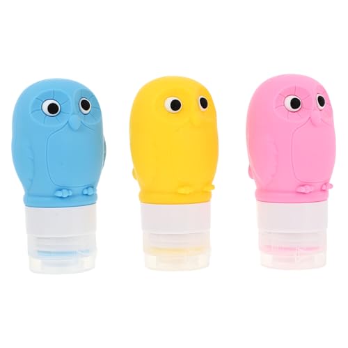 minkissy 3 Piezas Botella De Silicona De Búho Dispensador De Jabón Automático Botellas Contenedores Botella De Agua Botella De Spray Bomba Loción Corporal Recarga De Jabón De Manos Páginas