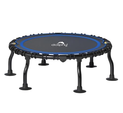Image of Dolphy 40 inch Foldable Trampoline Rebounder Exercise Jumping Cardio Trainer, Covered Bungee Rope System for Adults /Kids /Indoor /Outdoor /Garden /Yoga Workout Fitness - Max Limit 80 kg.