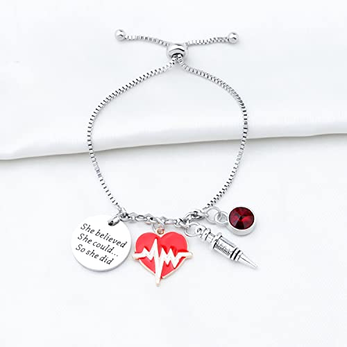 PLITI Phlebotomist Bracelet - Phlebotomy Technician Graduation Gift: 'She Believed She Could So She Did' 6