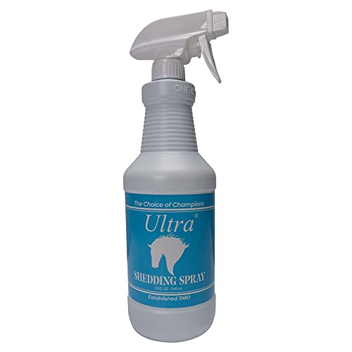 ULTRA Shedding Spray for Horses, Dogs, and Cats | Speeds Up Shedding | Enhances Coat Shine | Conditions Skin and Hair | User-Friendly Application | Size 32oz