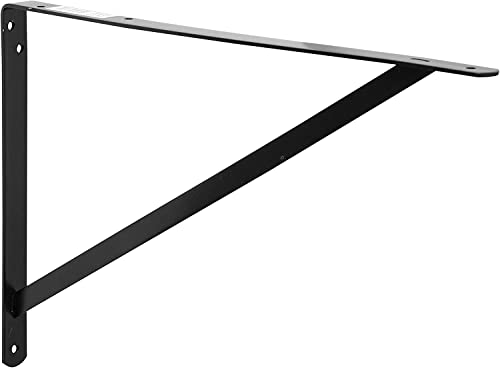 Decko Products 49152-10 Heavy-Duty Shelf Bracket, 19.25-Inch X 12.50-Inch, Black, 10-Pack