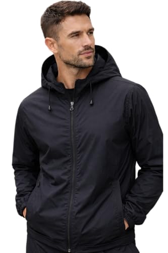 Image of Waterproof Raincoat for Men | Lightweight & Durable Rain Jacket with Hood | Windproof & Breathable | Travel-Friendly, Bike & Motorcycle Use