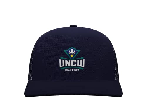 Sport Your Gear UNC Wilmington UNCW Seahwaks Mid Profile Adjustable Snap Back Trucker Baseball Hat Cap (Navy)