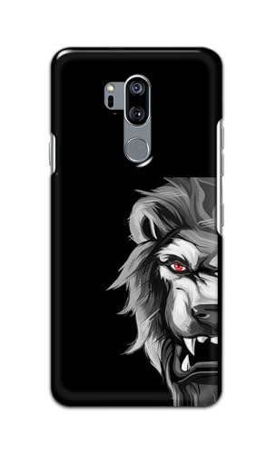 Image of PRINTFIDAA Printed Hard Back Cover Case for LG G7 ThinQ | LG G7 Plus Back Cover (Angry Lion) -112