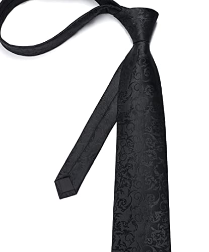Image of Enlision Mens Ties Solid Color Satin Necktie Ties for men Handkerchief Cufflinks Pocket Squares for Wedding