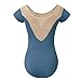 ROYAL SMEELA Women’s Camisole Dance Leotards Short Sleeve Ballet Costumes for Women Backless Ballet Dance Leotards Blue