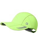 GADIEMKENSD Gorro Deportivo Plegable UPF 50+ con Acento Reflectante, Gorra de Running de Alto Rendimiento de Malla Transpirable Dri Fit para Golf, Tenis, Entrenamiento, Verde Fluorescente M