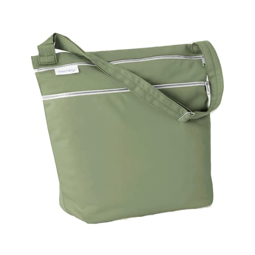 Image of Esembly Day Bag – Reusable Wet and Dry Bag Made From Recycled Fabric With Dual Waterproof Compartments for Cloth Diapers, Swimsuits, Toiletries, and Snacks - Aloe