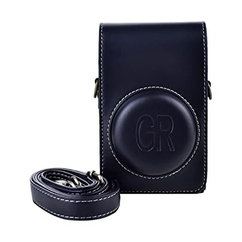 Ricoh GR Case, MUZIRI KINOKOO Camera Case Leather Protective Case - Compatible for Ricoh GR II III IIIX /Sony RX100 /RX100 II /RX100 III /RX100 IV /RX100 V/RX100 VI /RX100 VII Camera - Black Cover