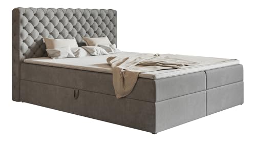 Emporius Boxspringbett 160x200 cm Doro - Doppelbett mit Matratze, Zwei...