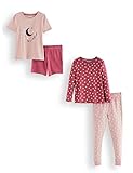  Amazon-Marke: RED WAGON Mädchen Pyjama-Set aus Baumwolle, 2er-Pack, Mehrfarbig (Star), 128, Label:8 Years