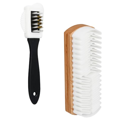 Anseom Cepillo Gamuza para Zapatos, Juego de 2 Cepillo para Zapatos Limpiador Zapatillas Cepillos Limpieza Hogar Cepillo Limpieza Coche Cepillo para Zapatos de Ante Limpieza del Nobuck Piel y Gamuza