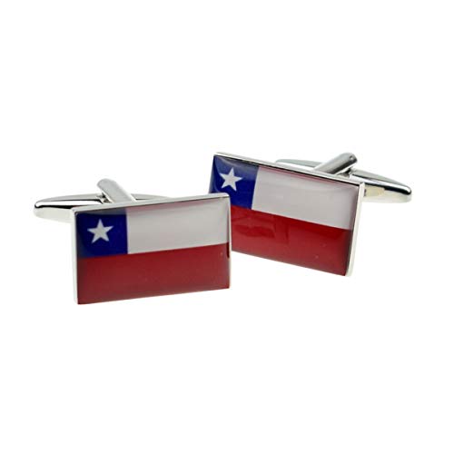 Mancuernillas con bandera de Chile para hombre