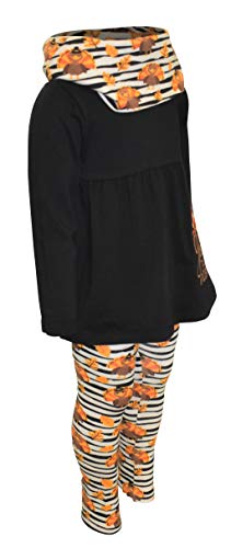 Image of Unique Baby Girls Kids Toddler 3pc Outfit Set Long Sleeve Cotton Blend Tunic Top Leggings and Scarf