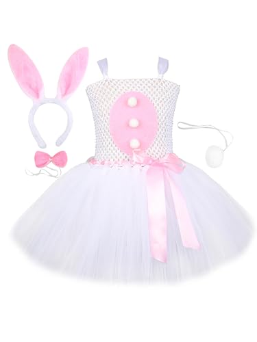 Disfraz completo Bunny para niñas 8-9 años blanco miniatura 1