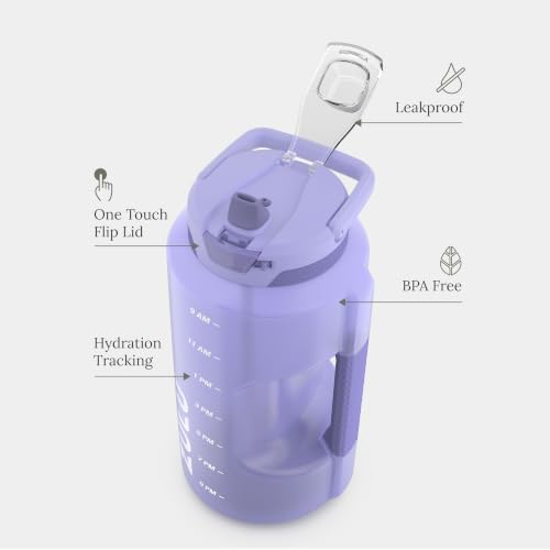 Image of ZULU Goals 128oz BPA-Free Gallon Water Jug with Time Markers, Violet
