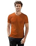 H2H Vneck Tshirts Shirts for Men Orange US 2XL Tall/Asia 3XLT (CMTTS0197)