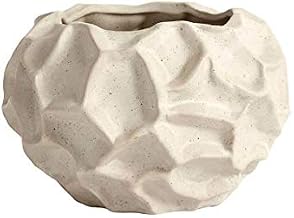 Muubs - Vaso, Vaso de Flores - Solo - Cor: Bege, Baunilha - Grés - Dimensões (Diâmetro x Altura): 18 x 11,5 cm