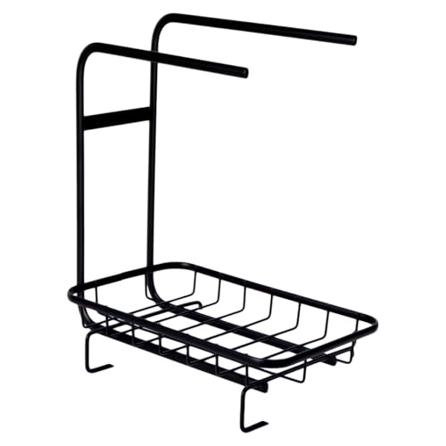 KOMBIUDA Organisateur Évier Cuisine Inoxydable avec Porte-Serviettes Intégré Rangement Comptoir pour Torchons et Éponges Support Robuste Anti-déformation Installation Simple pour Cuisine