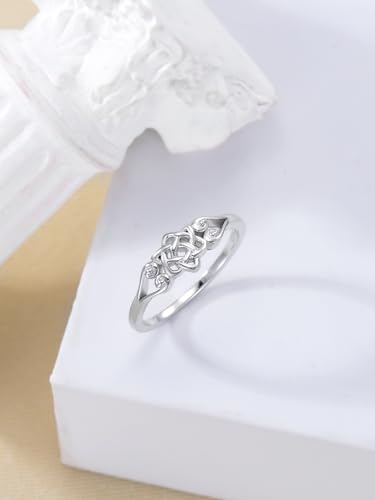 Image of Bee /Butterfly /Mustard Seed /Hummingbird /Cat /Rainbow Adjustable Ring for Women 925 Sterling Silver Spoon Rings for Women Size Fits Most People