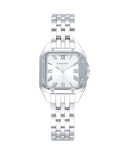Radiant - Colección Bahamas - Reloj analógico. Reloj de Pulsera para Mujer. Reloj de Brazalete con Esfera Plateada y Correa de Acero. Tamaño 28mm. 3ATM