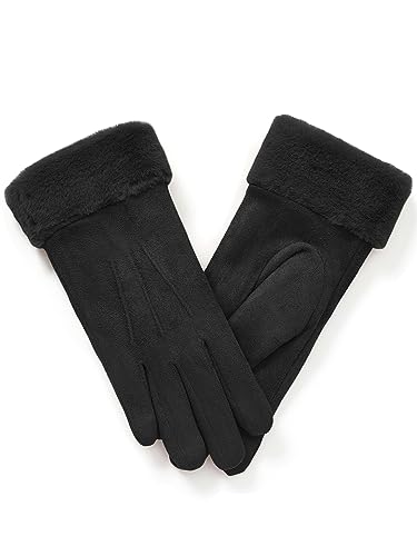 vislivin Handschuhe Damen Winter Warm Handschuhe Touchscreen Handschuh mit Gefütterte Schwarz M 1