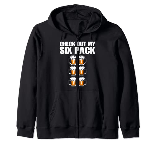 Check Out My 6 Pack Funny Love Beer Abs Zip Hoodie