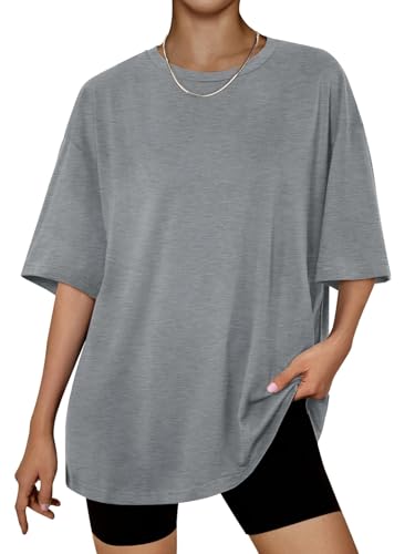Opiniones de Camisetas y tops para comprar hoy. 42 BIMOZY Camisetas de Manga Corta para Mujer Casual Oversized T-Shirts Summer Crewneck Workout Basic tee Tops (MX/US, Alfa, Mediano, Regular, Regular, Gris)