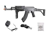 350 FPS DE Airsoft AK-47 AEG Rifle Side Folding Stock with Battery Charger, Black