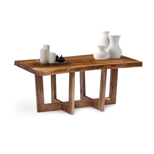 Berkshire 42-Inch Live Edge Coffee Table – Handcrafted Solid Acacia