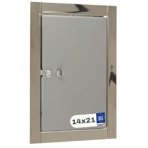 FEINZ Revisionsklappe Kamin 14x21 Rostfrei - Kaminöffnung - Wartungsklappe mit Einsatz - Schornstein Tür - Inspektionsklappe Metall lackiert - Einfache Montage & Reinigung