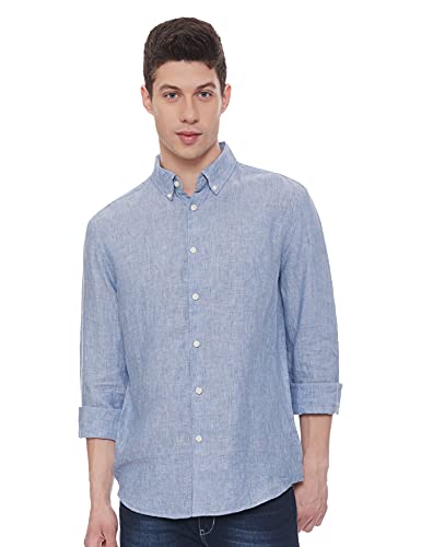 Image of Marks & Spencer Mens Solid Polyester Blend Collared Neck Regular Fit Easy Iron Shirt (Pack of 2)