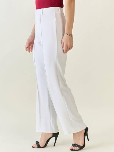 Image of KOTTY Women's Formal Wear Pant Combo Pack of 2 High Waist Straight Fit Office Wears Trousers For Women