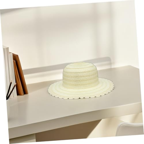 Operitacx 4pcs Boys and Girls Straw Hat Blank Cap for Boys Girls Diy Craft Sun Protection Beach Hat4