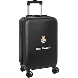 Candados De Seguridad Maletas Real Madrid 2ª EQUIPACIÓN 23/24 - Trolley de Cabina 20 Pulgadas, Maleta con Ruedas, Candado de Seguridad, Maleta Ligera, 34.5x20x55 cm, Color Azul Marino
