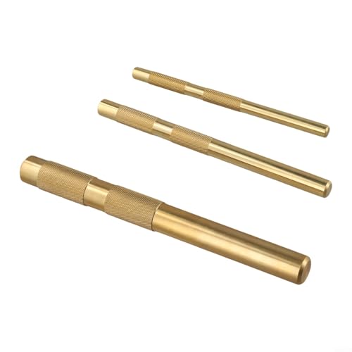 Set di 3 punzoni in ottone di grado professionale per applicazioni meccaniche