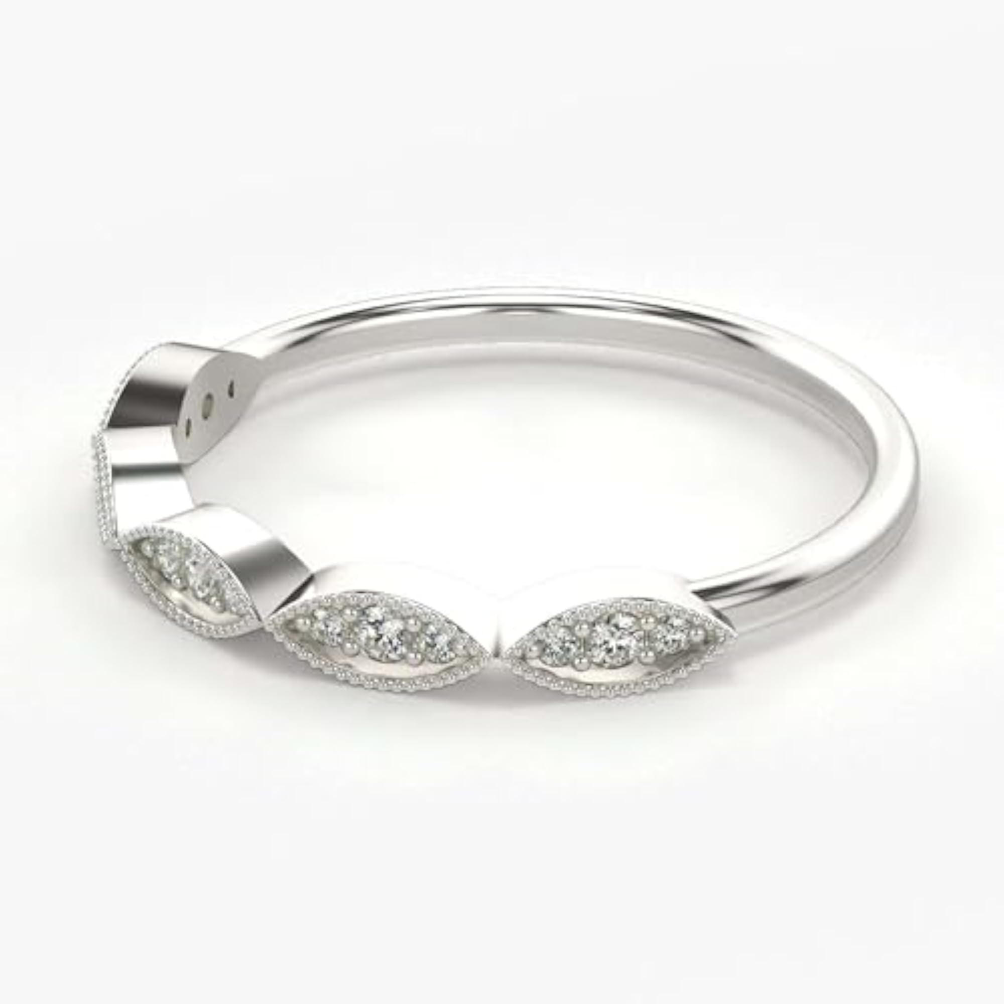 Women's Sterling Silver & Lab Grown Diamond Ring, 0.12cts