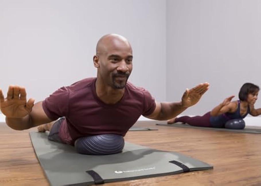 Balanced Body Ribbed Inflatable Ball, Inflatable Exercise Ball, Workout Ball Pilates Equipment for Gym or Home Workouts or Physical Therapy