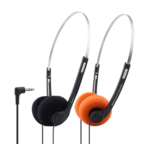LQMBABY 2Pcs Retro Over-Ear Earphones, Mini Stereo Lightweight Headphones with Cord, Vintage Headset...