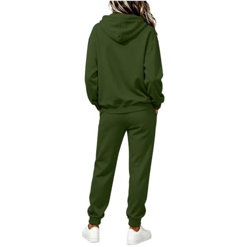 Sweatsuits Women 2 Piece Outfit Hoodie Elastic Jogger Pants Casual Fall - image 8