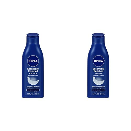 NIVEA Essentially Enriched Body Lotion for Dry Skin, 6.8 Fl Oz Bottle (Pack of 2)