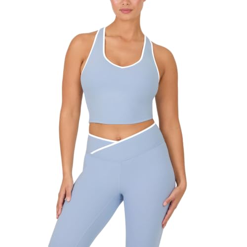 Image of YITTY Active Sports Bra Tank, Tank Top for Women with Built-in Bra, Racerback, Removable Cups, Low-Impact Yoga and Gym