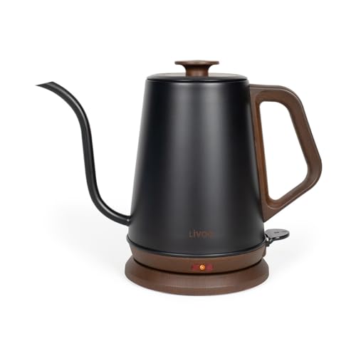 Livoo DOD206-1.2L, 1000W, acero inoxidable, hervidor de agua con cuello de cisne