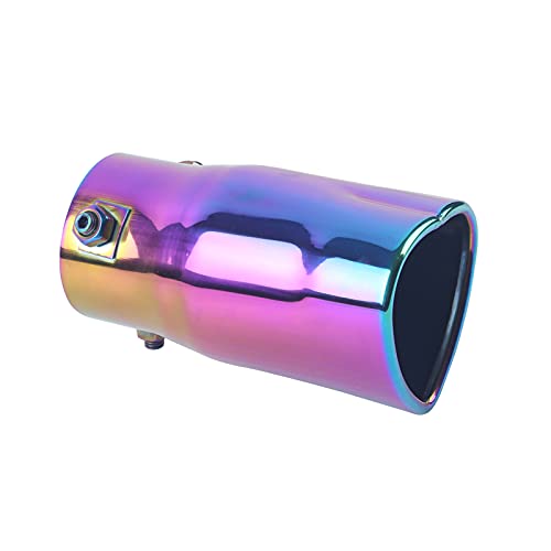 Car Heart Exhaust Tip Universal Muffler Tip Stainless Steel Pipe Chrome Exhaust Tip Decorative Car Accessories (Colorful)